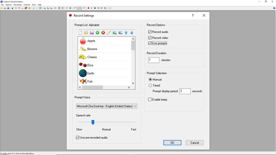 icSpeech Standard Edition • recorder setup