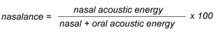 nasalance equation