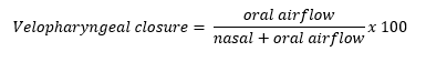 velopharyngeal closure equation